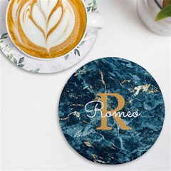 Personalized Initial Name Round Tile Coaster - UV Print Round Tile Coaster