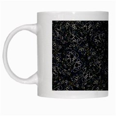 Midnight Blossom Elegance Black Backgrond White Mug by dflcprintsclothing