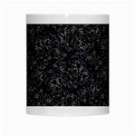 Midnight Blossom Elegance Black Backgrond White Mug Center