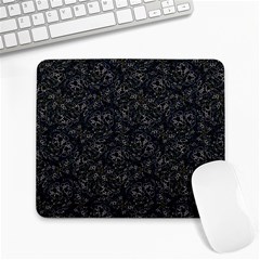 Midnight Blossom Elegance Black Backgrond Large Mousepad by dflcprintsclothing