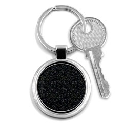 Midnight Blossom Elegance Black Backgrond Key Chain (round)