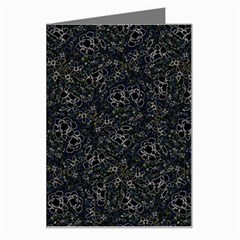 Midnight Blossom Elegance Black Backgrond Greeting Card by dflcprintsclothing