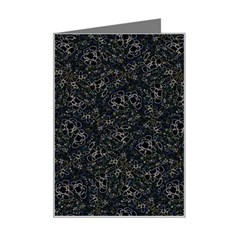 Midnight Blossom Elegance Black Backgrond Mini Greeting Card by dflcprintsclothing