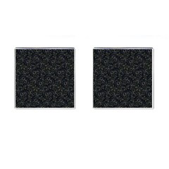 Midnight Blossom Elegance Black Backgrond Cufflinks (square) by dflcprintsclothing