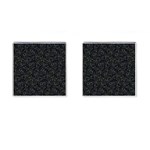 Midnight Blossom Elegance Black Backgrond Cufflinks (Square) Front(Pair)