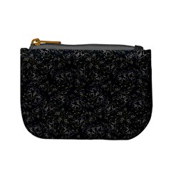 Midnight Blossom Elegance Black Backgrond Mini Coin Purse by dflcprintsclothing