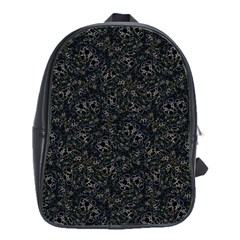 Midnight Blossom Elegance Black Backgrond School Bag (large)