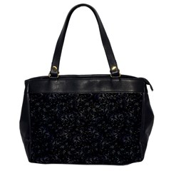 Midnight Blossom Elegance Black Backgrond Oversize Office Handbag by dflcprintsclothing