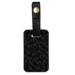 Midnight Blossom Elegance Black Backgrond Luggage Tag (one Side) by dflcprintsclothing