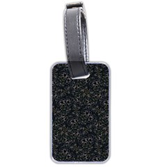 Midnight Blossom Elegance Black Backgrond Luggage Tag (two Sides) by dflcprintsclothing