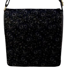 Midnight Blossom Elegance Black Backgrond Flap Closure Messenger Bag (s) by dflcprintsclothing