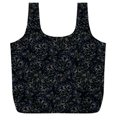 Midnight Blossom Elegance Black Backgrond Full Print Recycle Bag (xl) by dflcprintsclothing