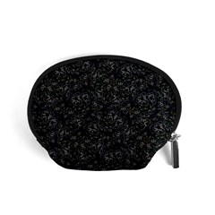 Midnight Blossom Elegance Black Backgrond Accessory Pouch (small) by dflcprintsclothing