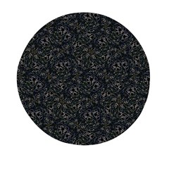 Midnight Blossom Elegance Black Backgrond Mini Round Pill Box by dflcprintsclothing