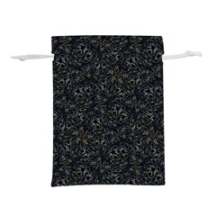 Midnight Blossom Elegance Black Backgrond Lightweight Drawstring Pouch (l) by dflcprintsclothing