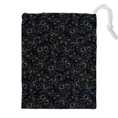 Midnight Blossom Elegance Black Backgrond Drawstring Pouch (5xl) by dflcprintsclothing