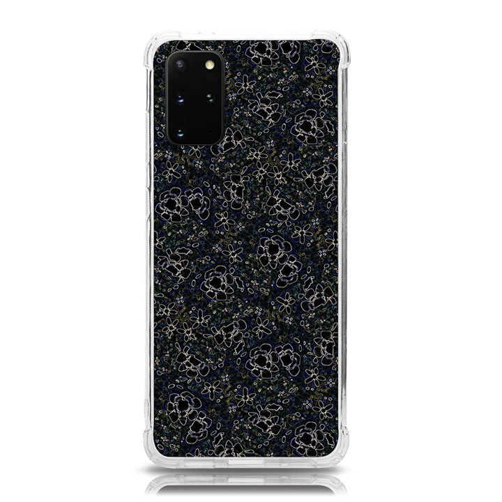 Midnight Blossom Elegance Black Backgrond Samsung Galaxy S20 Plus 6.7 Inch TPU UV Case