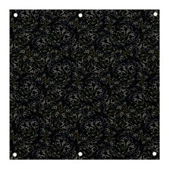 Midnight Blossom Elegance Black Backgrond Banner And Sign 3  X 3 