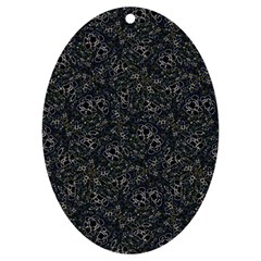 Midnight Blossom Elegance Black Backgrond Uv Print Acrylic Ornament Oval by dflcprintsclothing