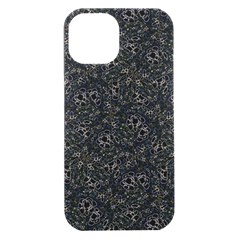 Midnight Blossom Elegance Black Backgrond Iphone 15 Plus Black Uv Print Pc Hardshell Case by dflcprintsclothing