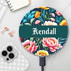 Personalized Floral Pattern Name Wireless Fast Charger - Wireless Fast Charger(White)