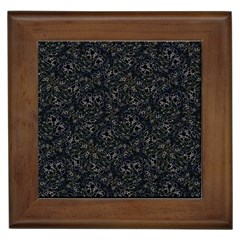 Midnight Blossom Elegance Black Backgrond Framed Tile by dflcprintsclothing