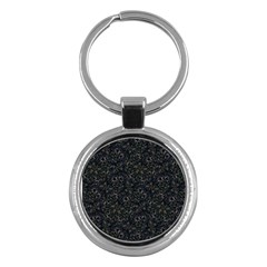 Midnight Blossom Elegance Black Backgrond Key Chain (round) by dflcprintsclothing