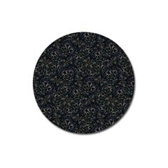 Midnight Blossom Elegance Black Backgrond Magnet 3  (round) by dflcprintsclothing