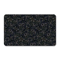 Midnight Blossom Elegance Black Backgrond Magnet (rectangular) by dflcprintsclothing