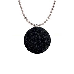 Midnight Blossom Elegance Black Backgrond 1  Button Necklace