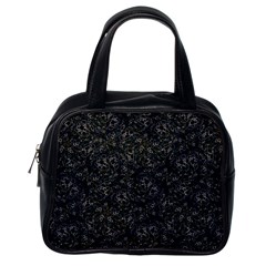 Midnight Blossom Elegance Black Backgrond Classic Handbag (one Side) by dflcprintsclothing