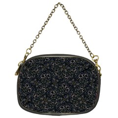 Midnight Blossom Elegance Black Backgrond Chain Purse (one Side) by dflcprintsclothing