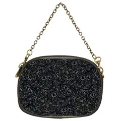 Midnight Blossom Elegance Black Backgrond Chain Purse (two Sides) by dflcprintsclothing