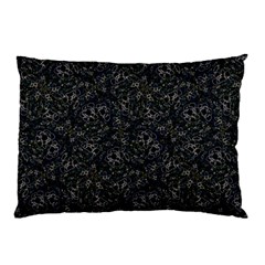 Midnight Blossom Elegance Black Backgrond Pillow Case by dflcprintsclothing