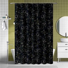 Midnight Blossom Elegance Black Backgrond Shower Curtain 48  X 72  (small)  by dflcprintsclothing