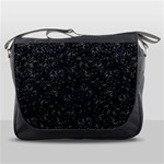 Midnight Blossom Elegance Black Backgrond Messenger Bag Front