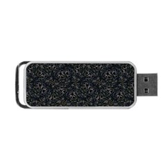 Midnight Blossom Elegance Black Backgrond Portable Usb Flash (two Sides) by dflcprintsclothing