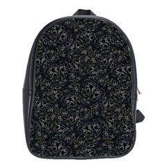 Midnight Blossom Elegance Black Backgrond School Bag (xl) by dflcprintsclothing