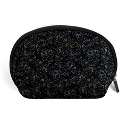 Midnight Blossom Elegance Black Backgrond Accessory Pouch (large) by dflcprintsclothing