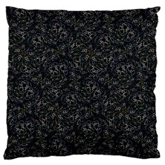 Midnight Blossom Elegance Black Backgrond Large Premium Plush Fleece Cushion Case (two Sides) by dflcprintsclothing