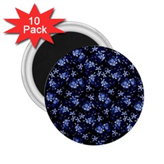 Stylized Floral Intricate Pattern Design Black Backgrond 2 25  Magnets (10 Pack)  by dflcprintsclothing