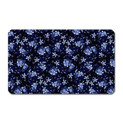 Stylized Floral Intricate Pattern Design Black Backgrond Magnet (rectangular) by dflcprintsclothing