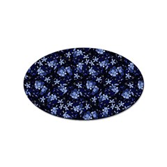 Stylized Floral Intricate Pattern Design Black Backgrond Sticker Oval (10 Pack) by dflcprintsclothing