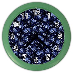 Stylized Floral Intricate Pattern Design Black Backgrond Color Wall Clock by dflcprintsclothing