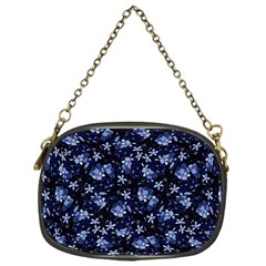 Stylized Floral Intricate Pattern Design Black Backgrond Chain Purse (one Side) by dflcprintsclothing