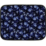 Stylized Floral Intricate Pattern Design Black Backgrond Two Sides Fleece Blanket (Mini) 35 x27  Blanket Front