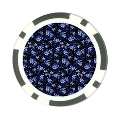 Stylized Floral Intricate Pattern Design Black Backgrond Poker Chip Card Guard (10 Pack)