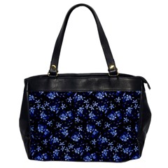 Stylized Floral Intricate Pattern Design Black Backgrond Oversize Office Handbag by dflcprintsclothing