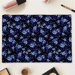 Stylized Floral Intricate Pattern Design Black Backgrond Cosmetic Bag (xxl) by dflcprintsclothing