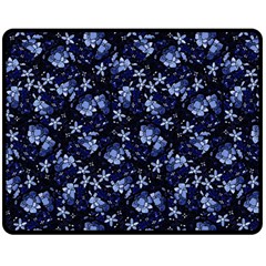 Stylized Floral Intricate Pattern Design Black Backgrond Two Sides Fleece Blanket (medium)